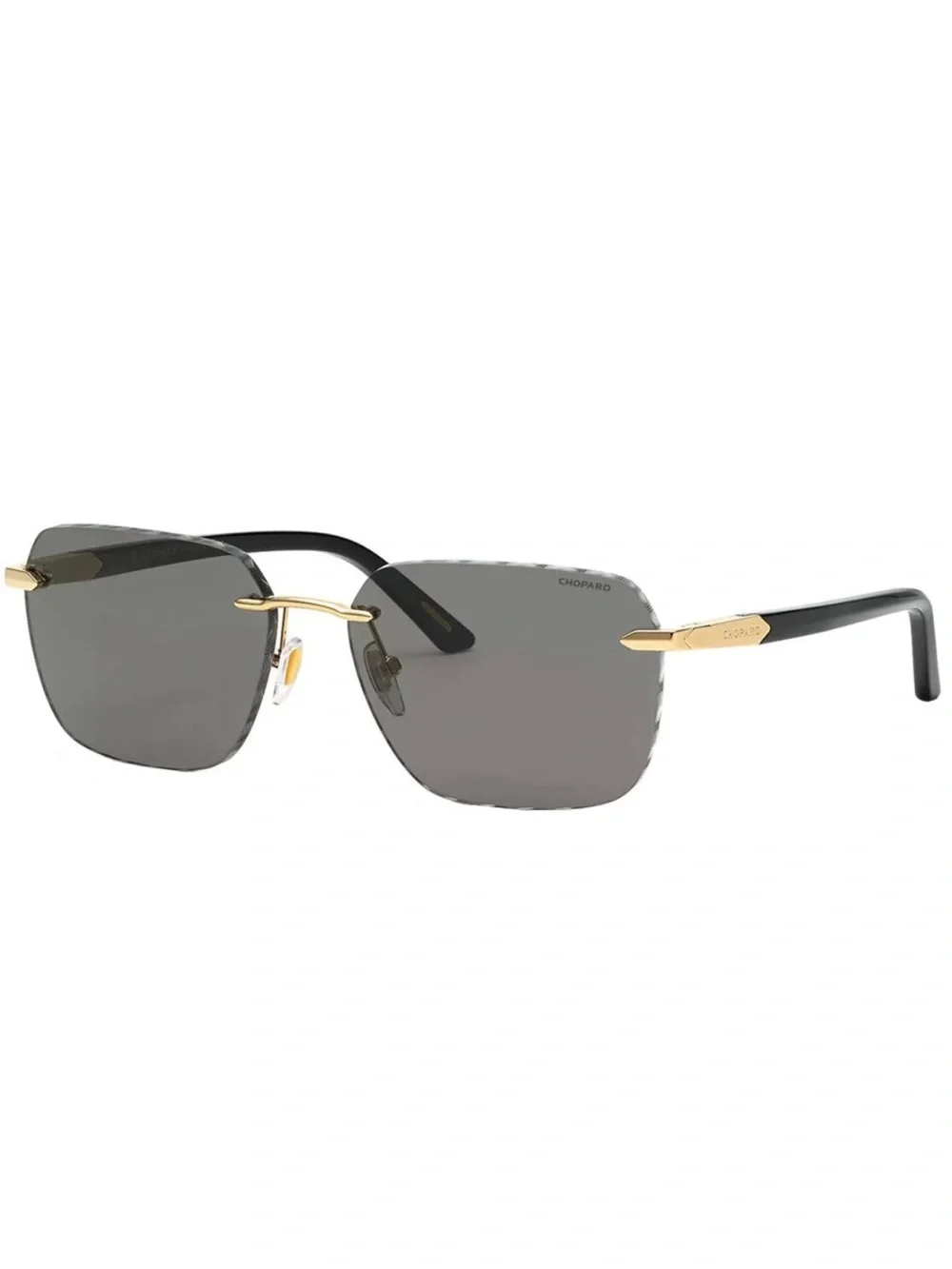 New Chopard SCHG62 300P Men’s Black Sunglasses with Gold Accents Authentic